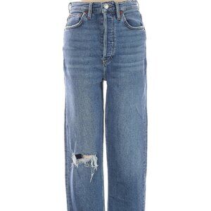 Distressed RE/DONE Jeans.